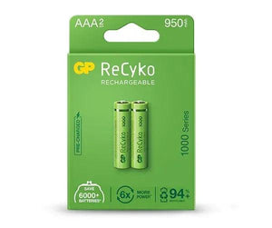 GP ReCyko battery 950mAh AAA (1000 Series, 2 battery pack) - Pil Magazası