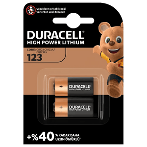 Duracell Lityum CR123A Pil 2'li - Pil Magazası