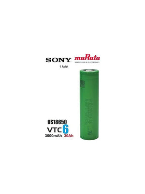 Murata Vtc6 18650 3.7V 3000MAH Li-Ion Şarjlı Pil | 1 Adet - Pil Magazası