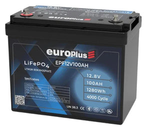 Europlus 12,8V 100 Ah Lifepo4 Lityum Akü Seri Kullanılabilir (Karavan, Marin, Yedek Güç) - Pil Magazası