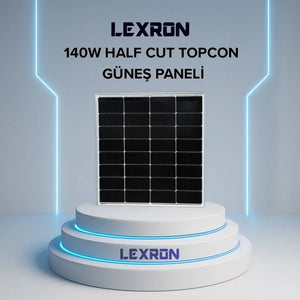 Lexron 140W Half-Cut TOPCon Monokristal Güneş Paneli - Pil Magazası