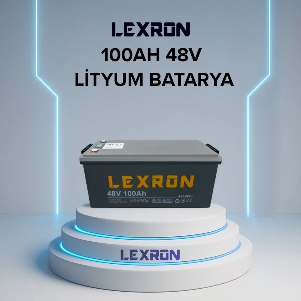 Lexron 100Ah 48V (51.2V) LiFePO4 Lityum Batarya - Pilmagazasi