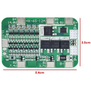6S 12A 22.2V 18650 Lityum Pil Koruma Kartı BMS - Pil Magazası