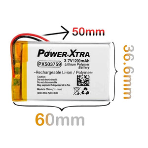 Power-Xtra PX503759 3.7V 1200 mAh Li-Polymer Pil (Devreli/1.5A) - Pil Magazası
