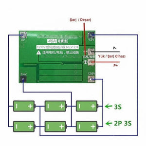 3S 40A Balanslı Lityum Batarya BMS - Pil Magazası