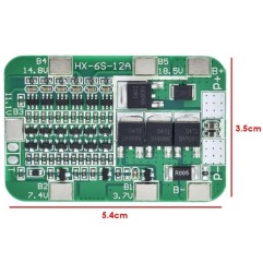 6S 12A 22.2V 18650 Lityum Pil Koruma Kartı BMS