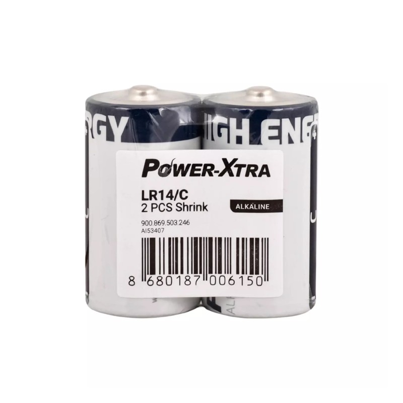 Power-Xtra LR14/C Size Alkaline Pil - 2li Shrink