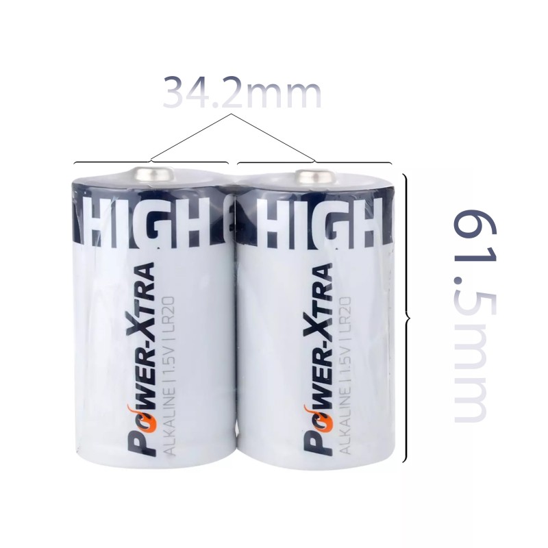 Power-Xtra LR20/D Size Alkaline Pil - 2li Shrink | Power-Xtra | Pil Mağazası - PB Mobil Enerji Yazılım Müh. A.Ş.