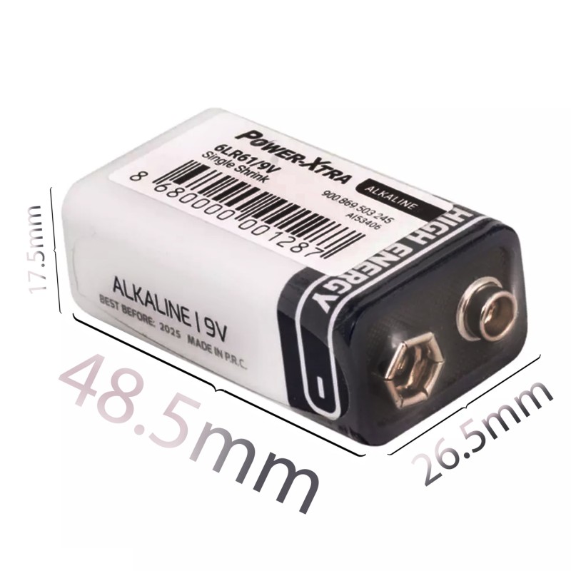 Power-Xtra 6LR61/9V Size Alkaline Pil - Tekli Shrink | Power-Xtra | Pil Mağazası - PB Mobil Enerji Yazılım Müh. A.Ş.