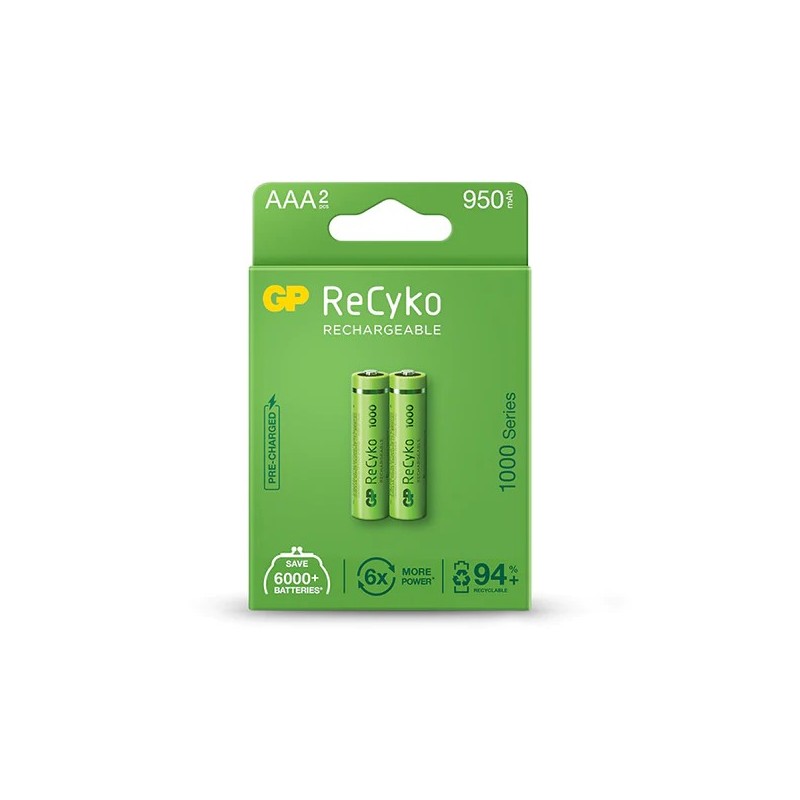 GP ReCyko battery 950mAh AAA (1000 Series, 2 battery pack)