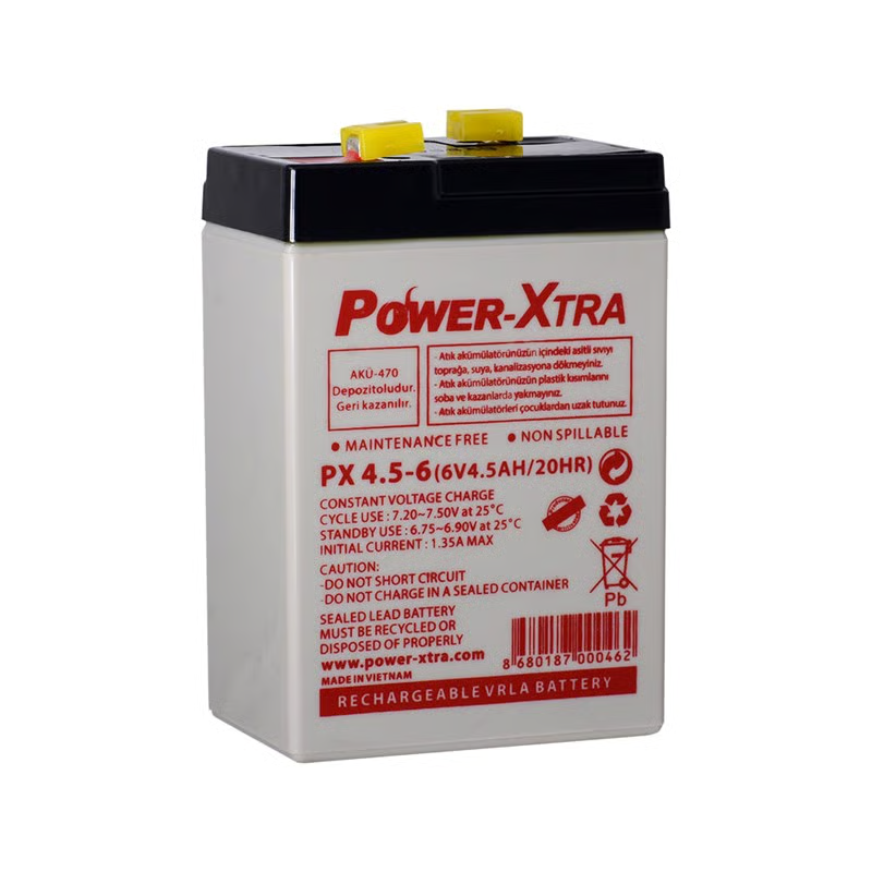 Power-Xtra 6V 4.5Ah Bakımsız Akü | Power-Xtra | Pil Mağazası - PB Mobil Enerji Yazılım Müh. A.Ş.
