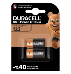 Duracell Yüksek Güçlü Lityum CR123A Pil 3V