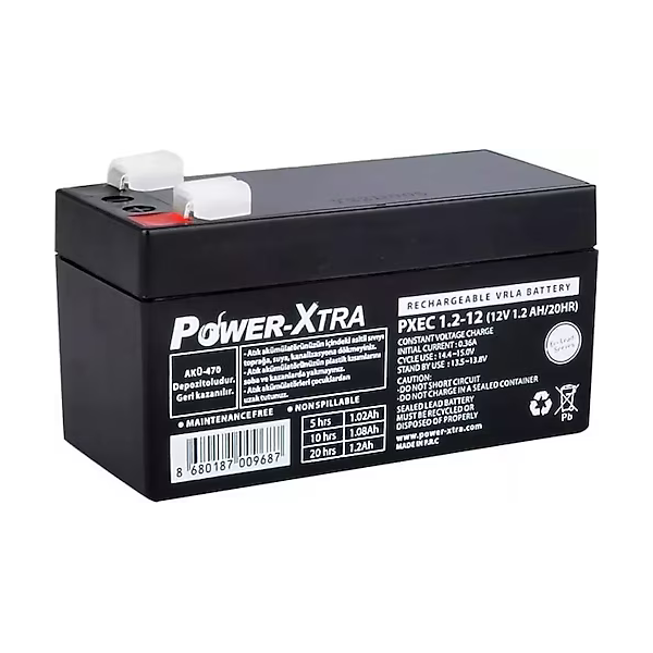 Power-Xtra EcoLead Series - PXEC1.2-12 - 12V 1.2 Ah Kuru Akü