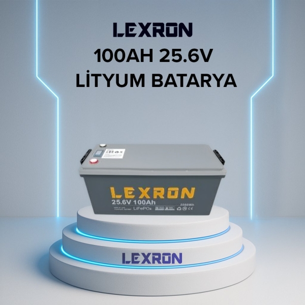 Lexron 100Ah 25.6V LiFePO4 Lityum Batarya
