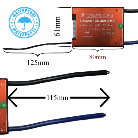 Daly lifepo4   12S 30A 36V BMS