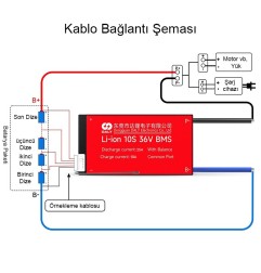 DALY 10S 36V 25A Balanslı Li-ion Koruma Devresi - BMS