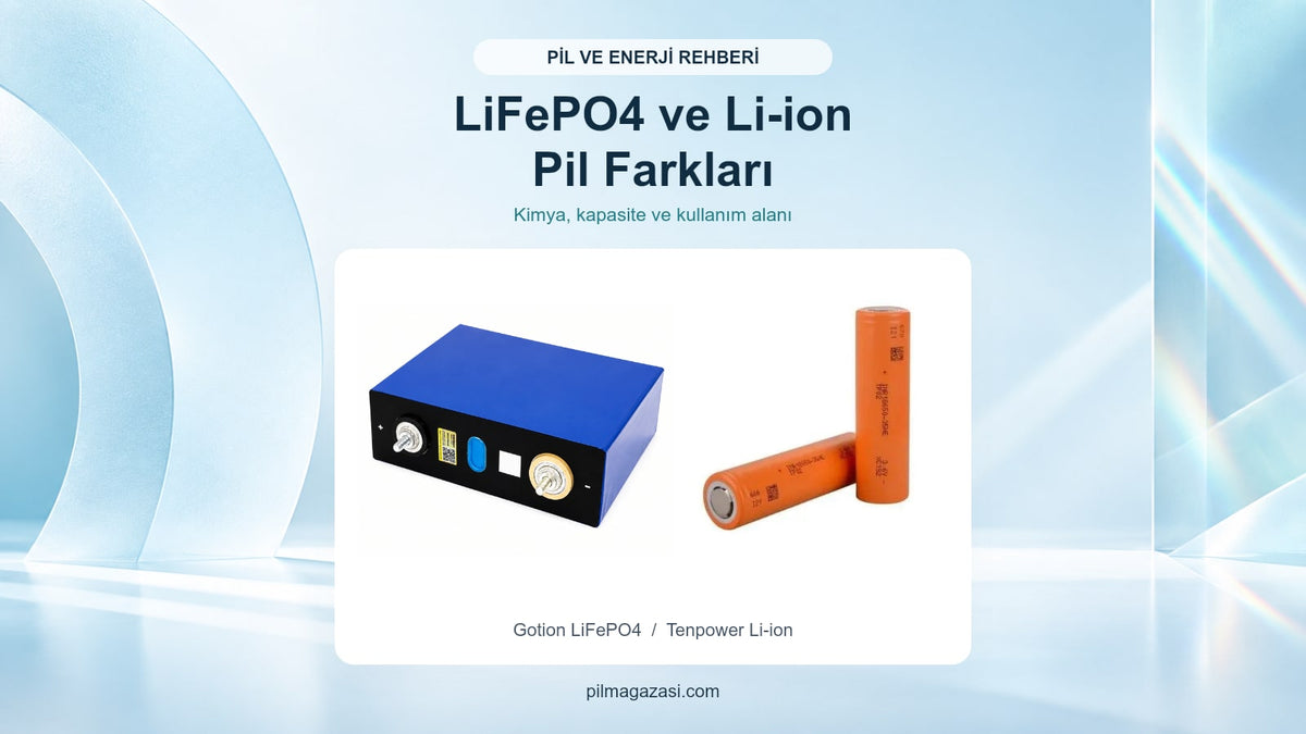 LiFePO4 ve Li-ion pil farkları: Hangi batarya size uygun? — mağaza kataloğundaki Gotion LiFePO4  /  Tenpower Li-ion görselleri