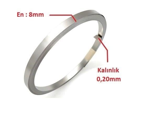 Nikel Şerit Tel 0,20 mm kalınlık 8mm genişlik - 1 Metre
