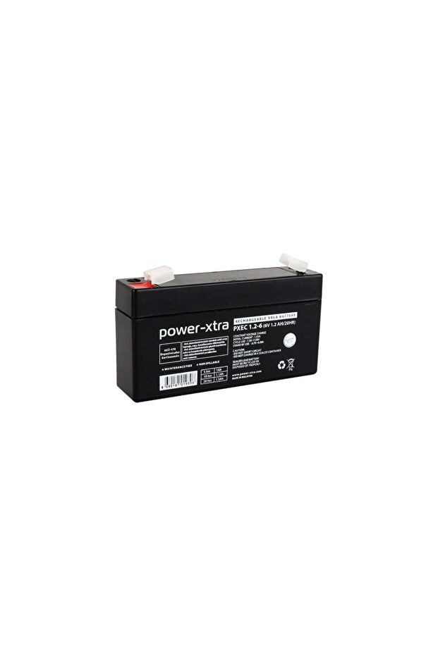 Power-Xtra EcoLead PXEC 6V 1.2Ah Bakımsız Kuru Akü (VRLA/AGM, Non-Spillable)