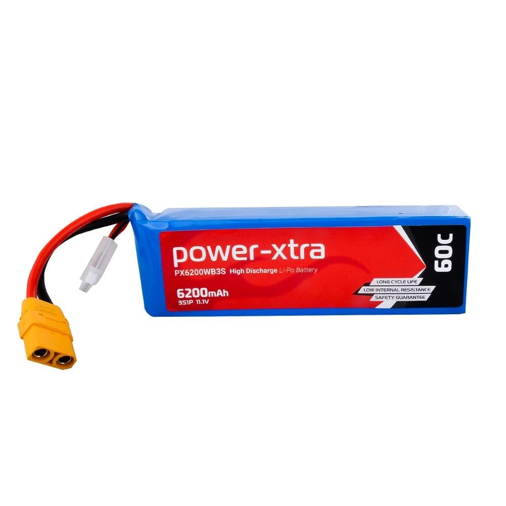Power-Xtra PX6200WB3S - 3S1P - 11.1V 6200 mAh Li-Polymer Pil - 60C