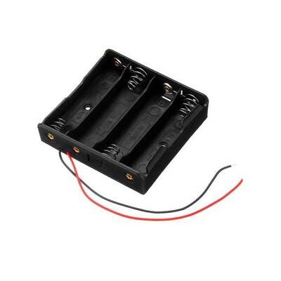 4'lü 1.5V Kalem (AA) Pil Yuvası (Kablolu, Seri Bağlı)