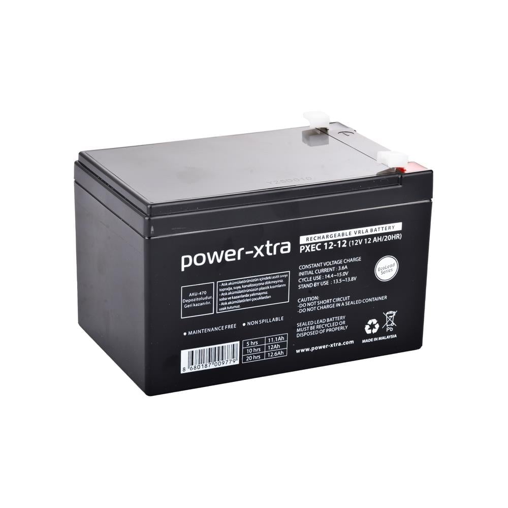 Power-Xtra EcoLead PXEC12-12 — 12V 12Ah Bakımsız Kuru Akü