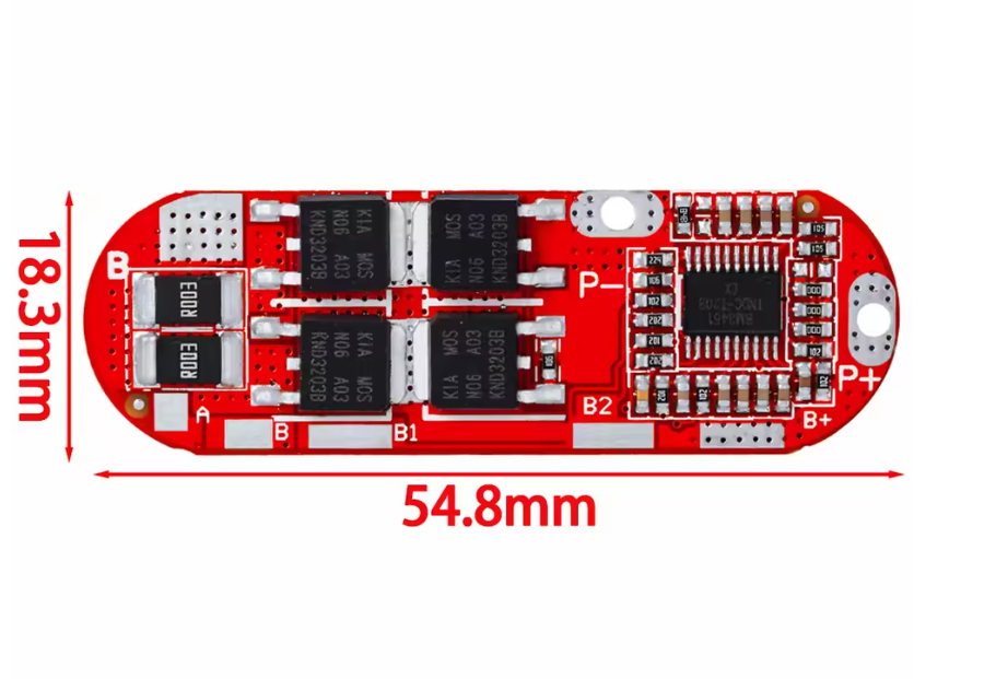 3S 12.6V 25A (40A Peak) İnce Tip BMS Devresi