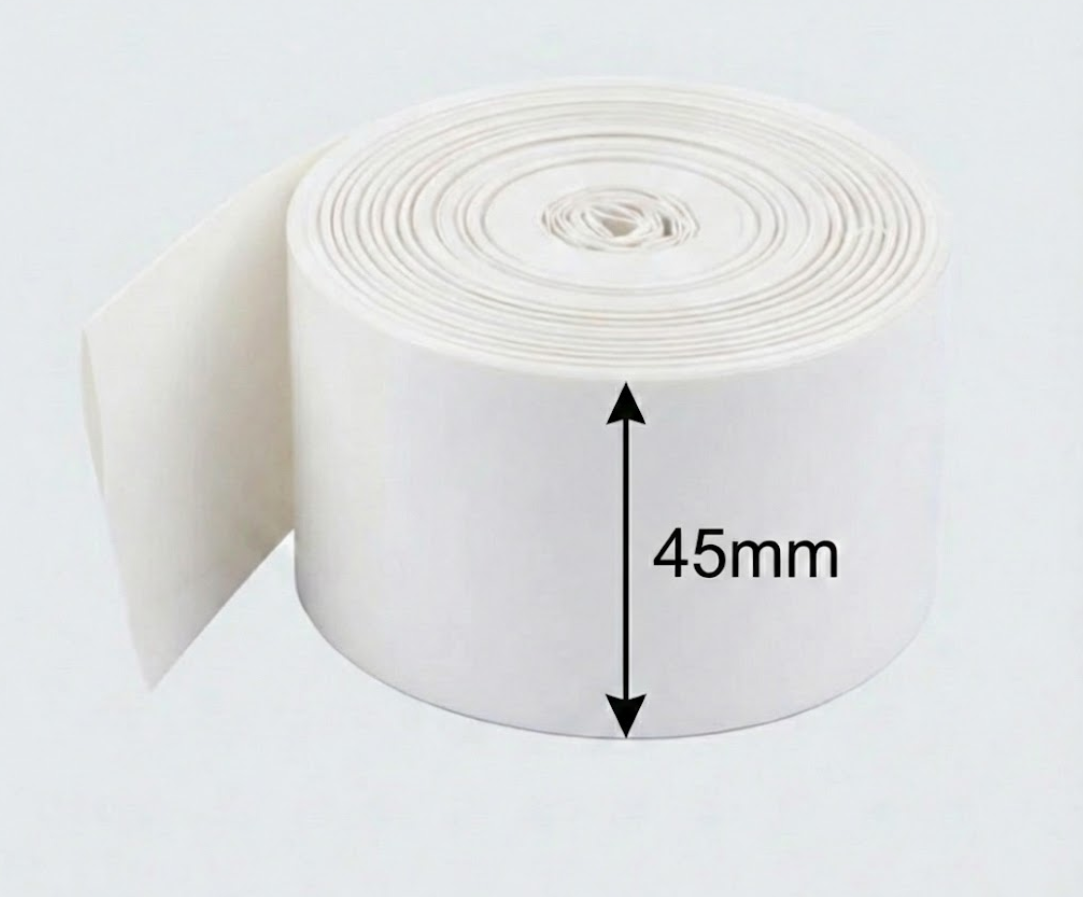 45mm Beyaz Batarya Kaplama Isıyla Daralan Shrink