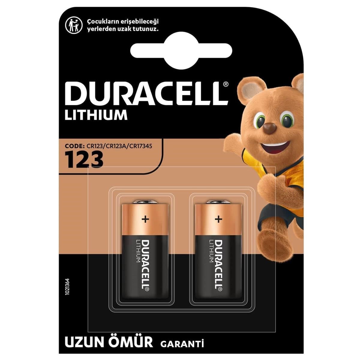 Duracell CR123A 3V Lityum Pil — 2'li Paket