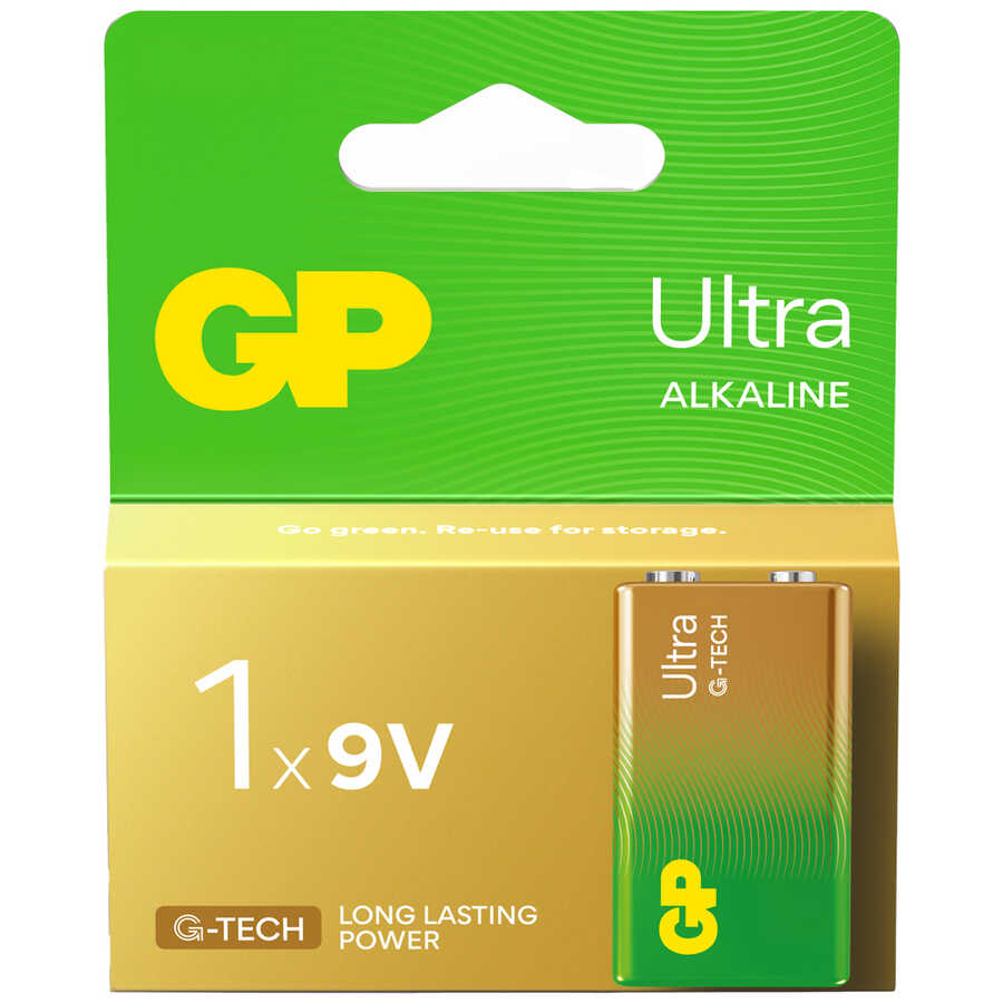 GP Ultra Alkalin 9V Pil — Tekli Kart