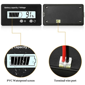 6V-73V Asit Kurşun Lityum Pil Test Kapasite Göstergesi Voltmetre (Beyaz) - Pilmagazasi