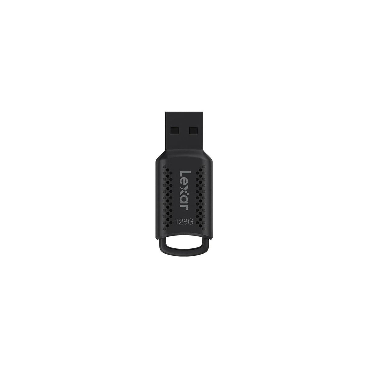 Lexar JumpDrive V400 128 GB USB-A bellek siyah ön görünüm