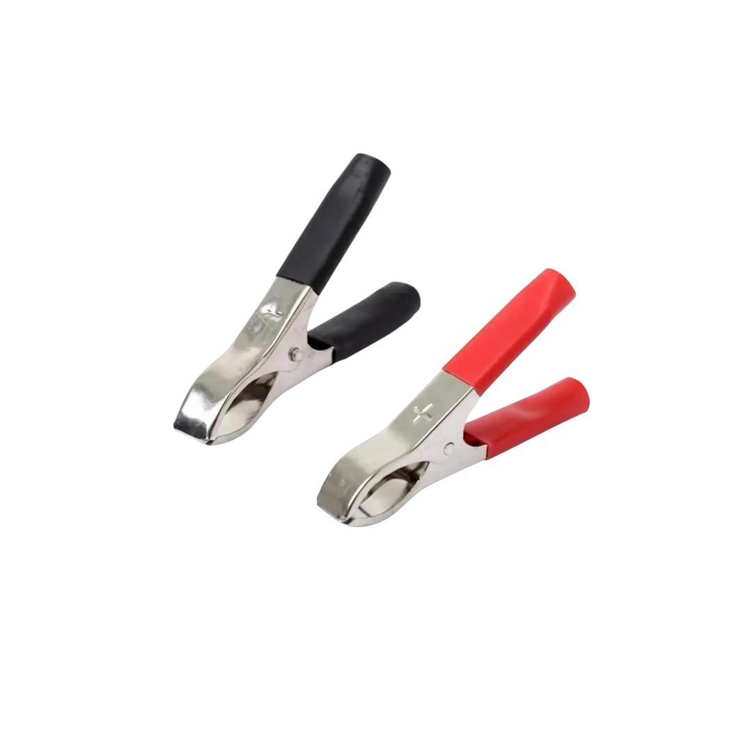 Krokodil Akü Maşası 50mm Küçük Boy — 2'li Set (1 Kırmızı + 1 Siyah)