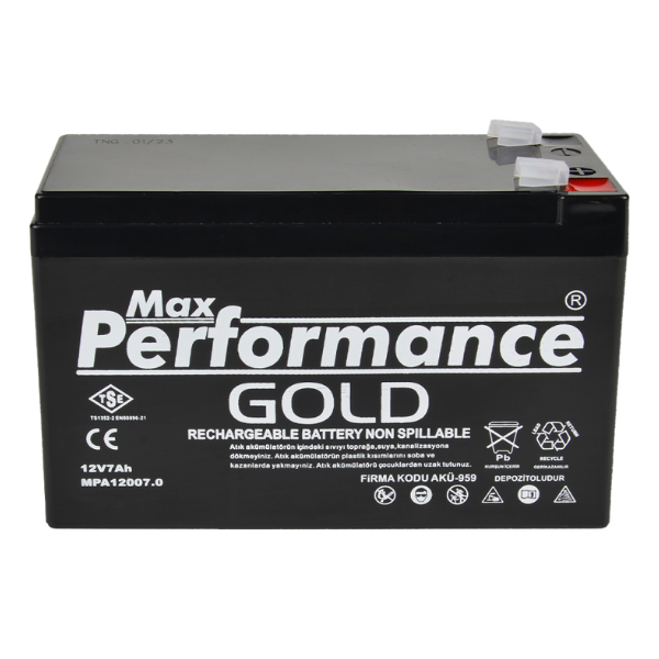 Max Performance Gold MPA12007.0 12V 7Ah şarj edilebilir kuru akü