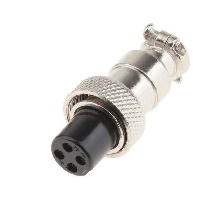 Mike Konnektör 4 Pin 12mm Dişi (GX12 Havacılık Tipi)