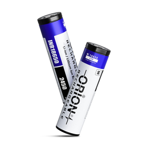 Orion 18650 3.7V 2450mAh 5C Li-ion pil – farklı açılardan görünüm; satış birimi 1 adet