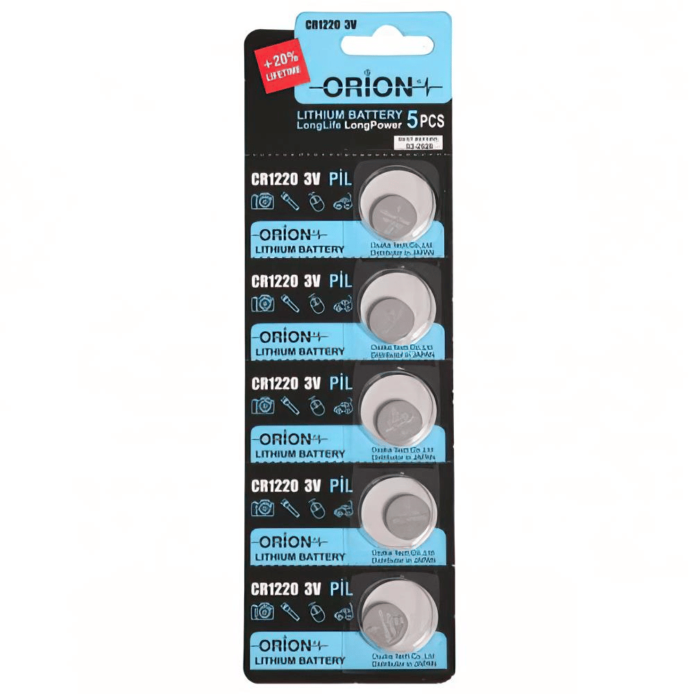 Orion CR1220 3V Lityum Düğme Pil – 5'li Blister