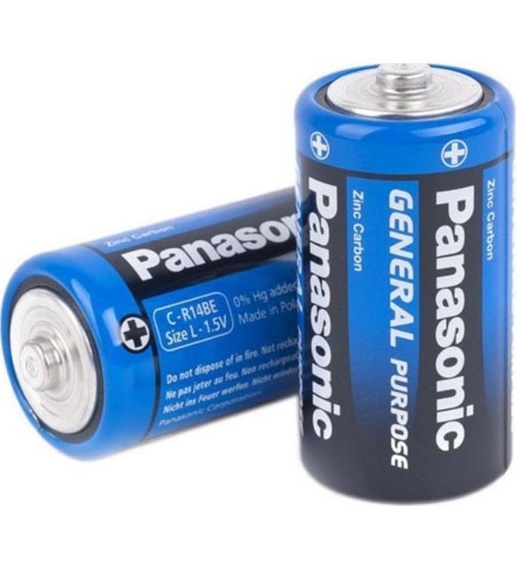 Panasonic R14 (C / Orta Boy) Çinko Karbon Pil — Tekli
