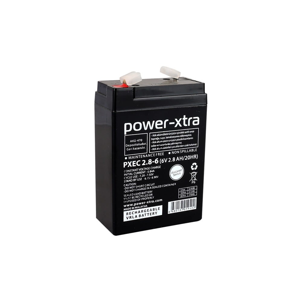 Power-Xtra EcoLead PXEC2.8-6 6V 2.8Ah Bakımsız Kuru Akü