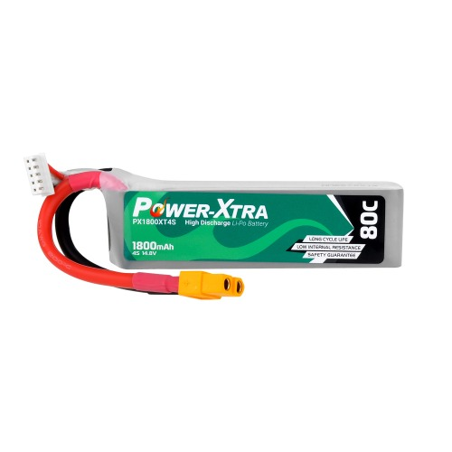 Power-Xtra PX1800XT4S - 4S1P - 14.8V 1800 mAh Li-Po Battery - 80C