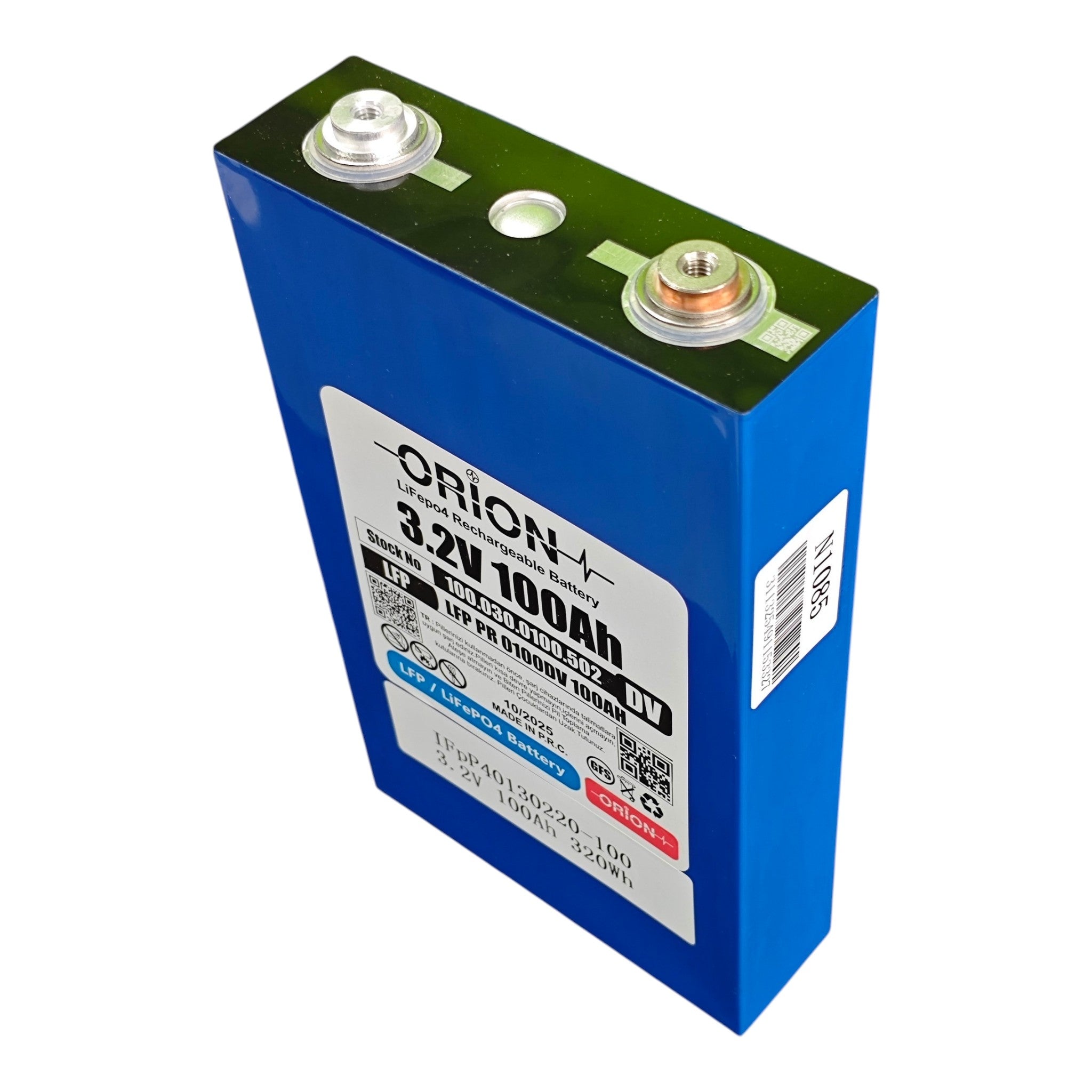 Orion 3.2V 100 Ah LiFePO4 Prizmatik Hücre - 0100DV