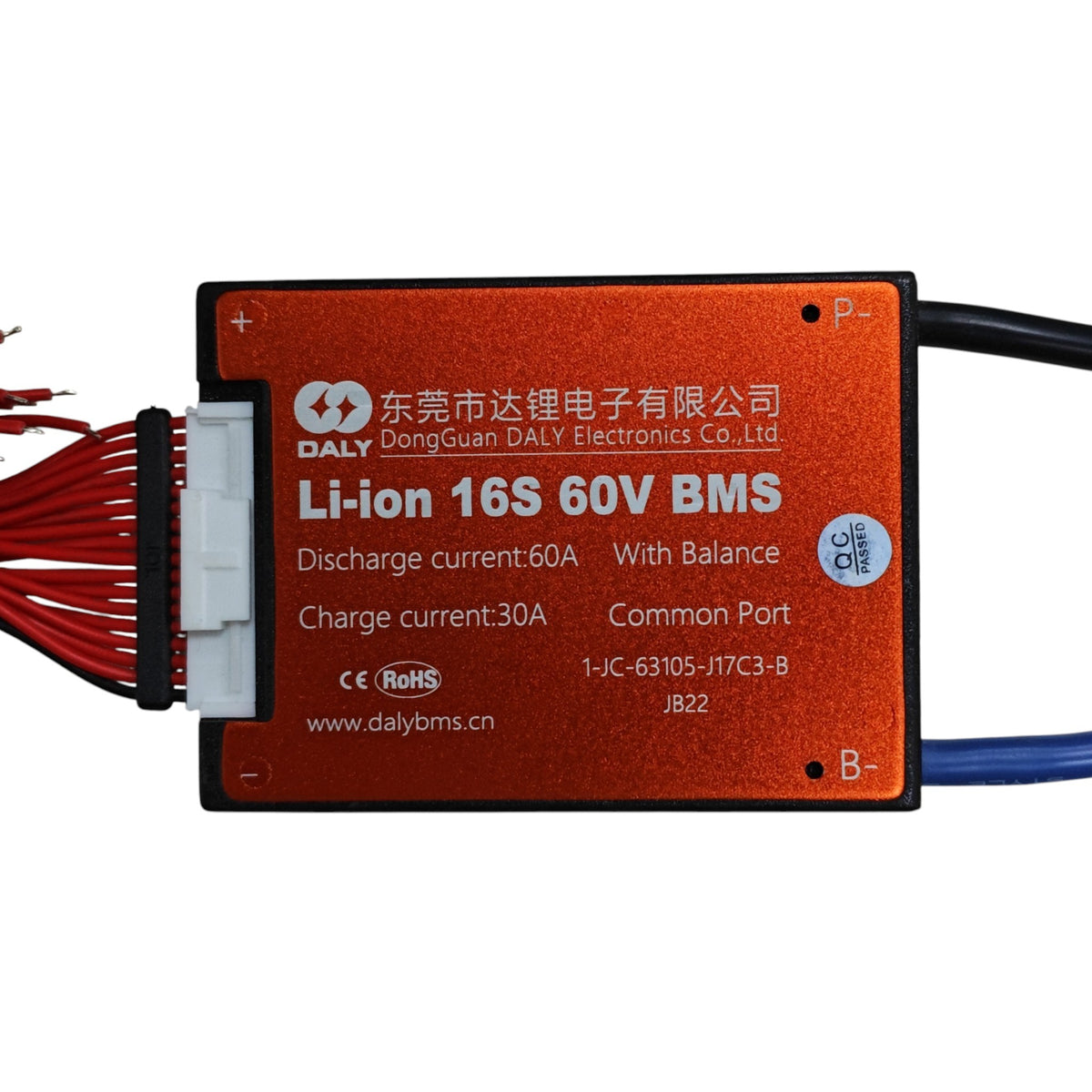 Daly 16S 60V 60A Balanslı Li-ion BMS – 30A Şarj, Ortak Port