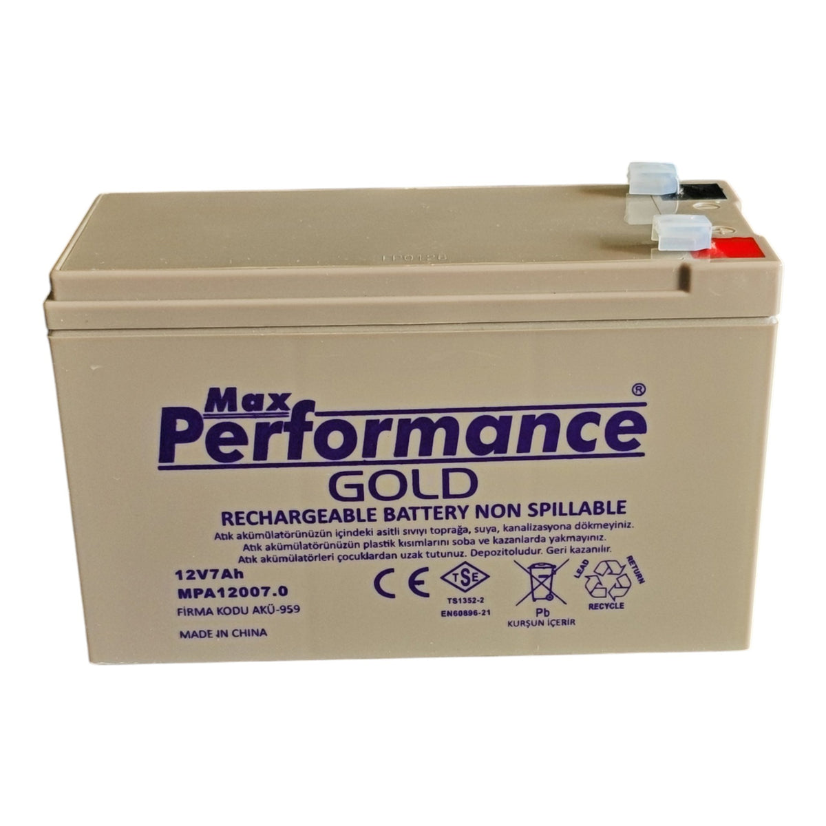 Max Performance Gold MPA12007.0 12V 7Ah F1 Bakımsız Kuru Akü