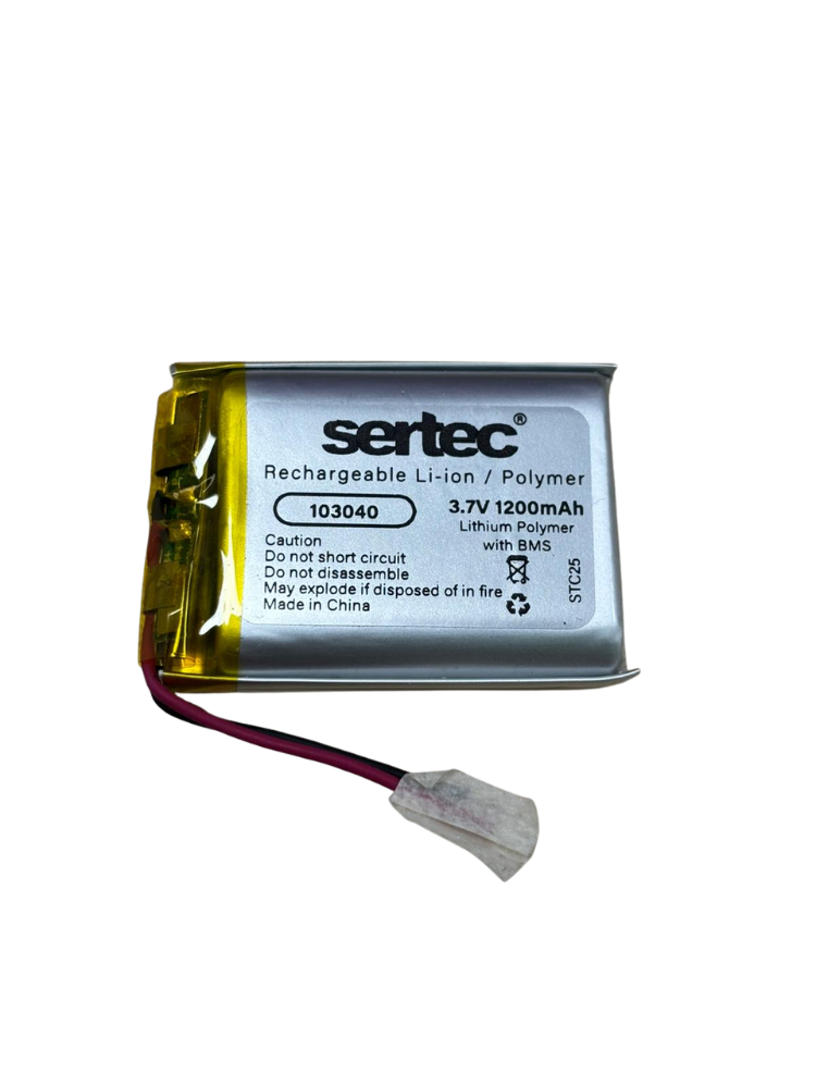 Sertec 103040 3.7V 1200mAh Li-Polymer Pil (Koruma Devreli)