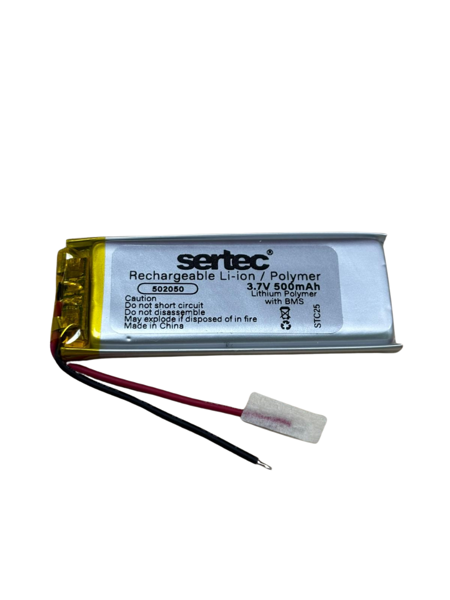 Sertec 502050 Li-Polymer Pil 3.7V 500 mAh (Korumalı / Devreli, 1.5A)