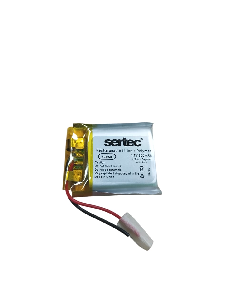 Sertec 602425 Li-Polymer Pil 3.7V 300 mAh (Korumalı / Devreli, 1.5A)