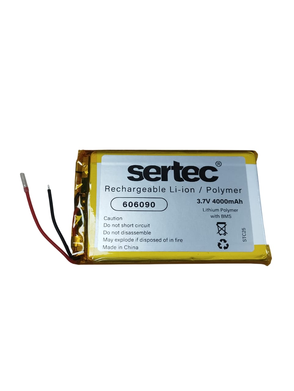 Sertec 606090 Li-Polymer Pil 3.7V 4500 mAh (Korumalı / Devreli, 1.5A)