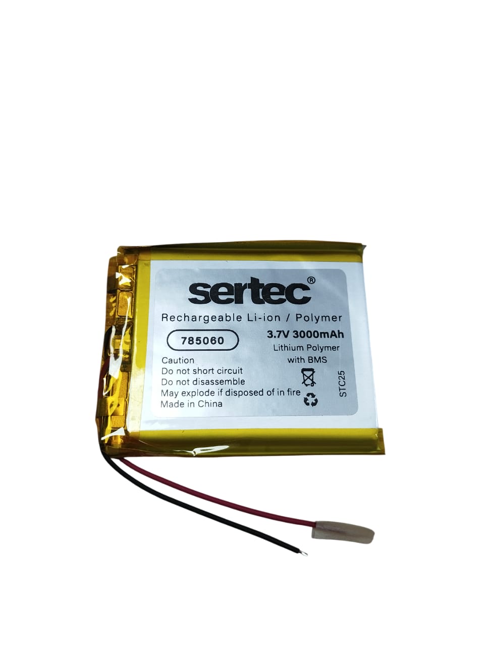 Sertec 785060 3.7V 3000mAh koruma devreli Li-Polymer pil