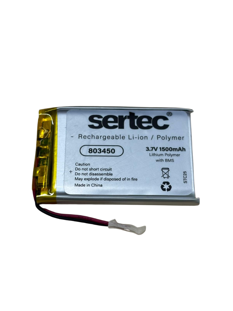 Sertec 803450 3.7V 1500mAh koruma devreli Li-Polymer pil