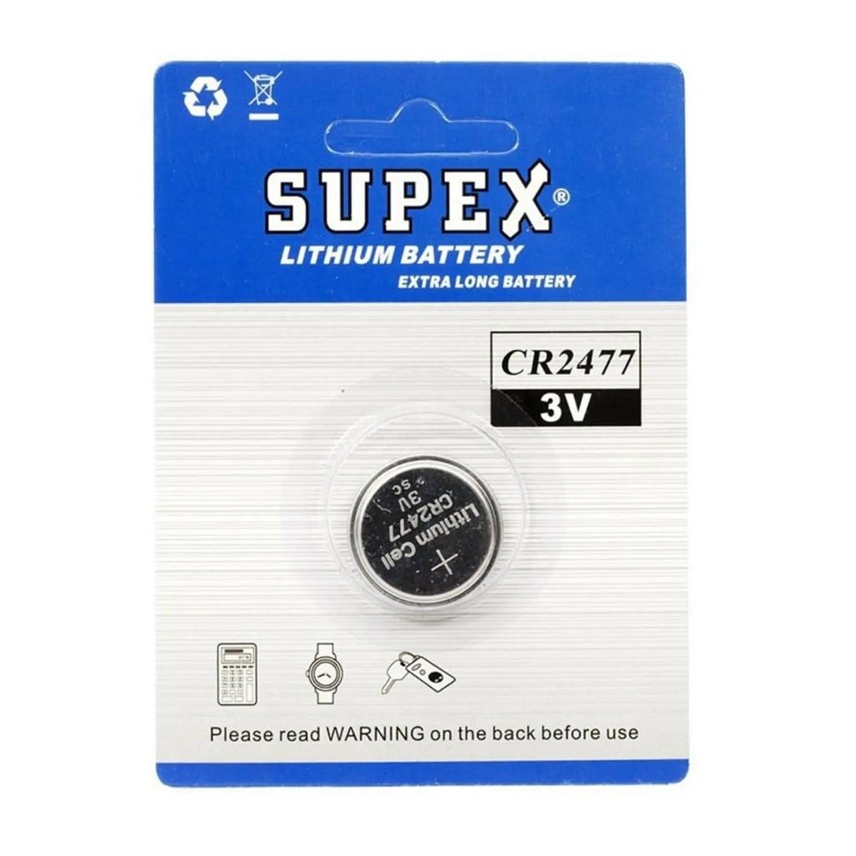 Supex CR2477 3V Lityum Düğme Pil — Tekli